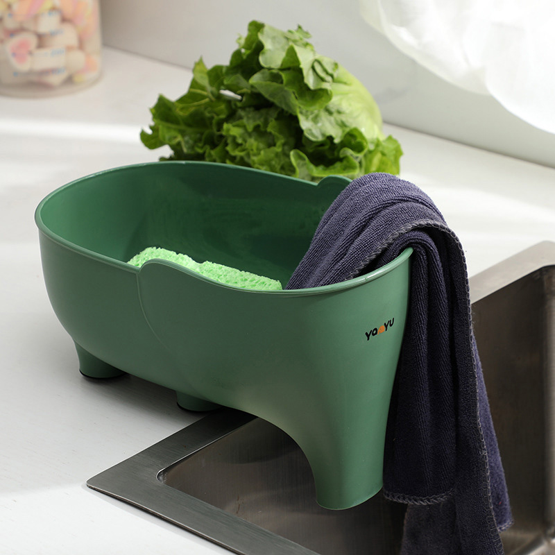 Waschbecken Sieb Elefant Sculpt Übrig gebliebener Abflusskorb Suppe Müllfilter Anti Skid Obst Gemüse Abtropffläche Küchenzubehör