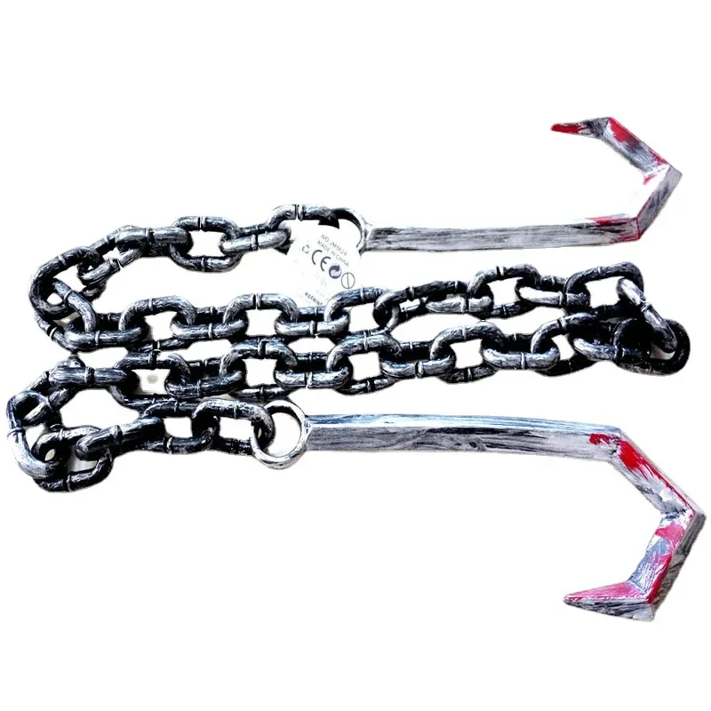 Funny Hook Sickle Prop Iron Chain Role Play for Men Party Game Props