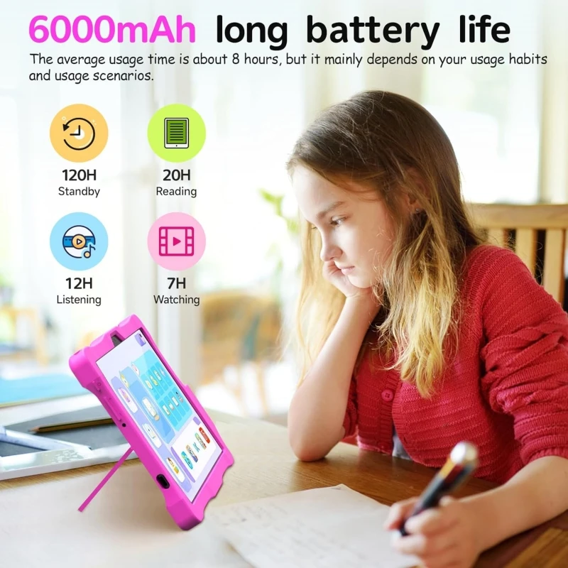 Планшет Kinstone Android 12, 10,1 дюйма, 3 ГБ ОЗУ, 32 ГБ ПЗУ, T310, четырехъядерный процессор, 1280*800 IPS, детские планшеты для глаз, защита ПК, дисплей, 6000 мАч