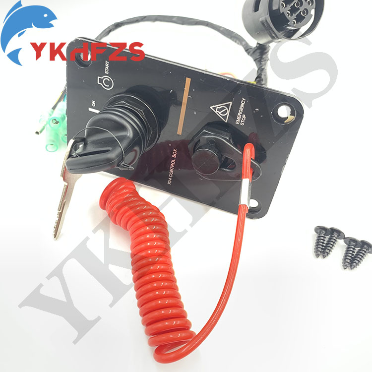 エンジンに適したシングルエンジンキースイッチ,コントロールボックス,704-82570-08エンジン互換,取り付けネジ付き,704