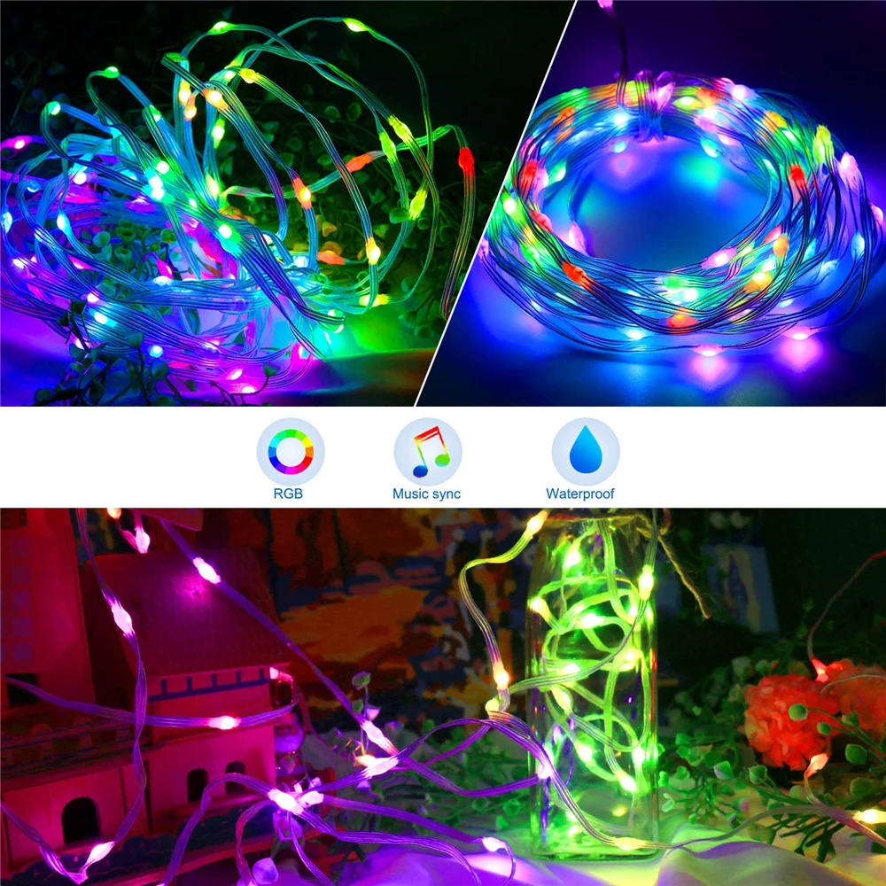 Neue LED Fee String Licht Fernbedienung Bluetooth USB Smart Girlande Lampe Girlande Led Outdoor Indoor Schlafzimmer Party Weihnachten Licht