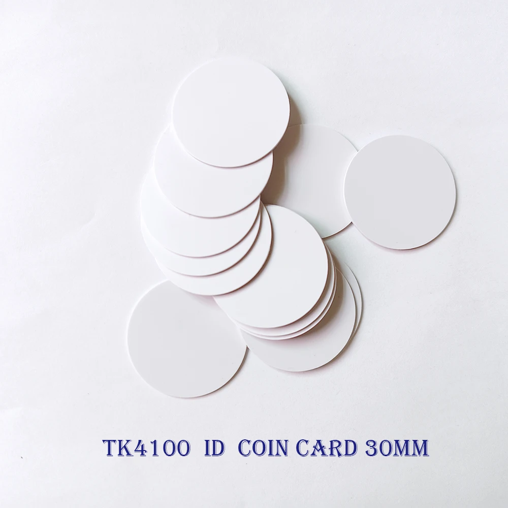 10pcs/Lot 125Khz TK4100 EM4100 RFID Coin ID Card With Adhensive Sticker Read Only Diameter 18mm 25mm 30mm for Access Control