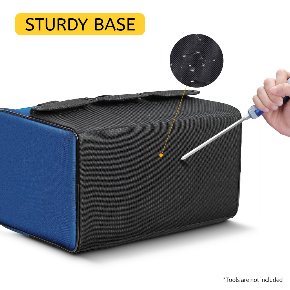 Bolsa de ferramentas de boca larga resistente com bolsos, organizador para armazenamento e transporte de ferramentas masculinas