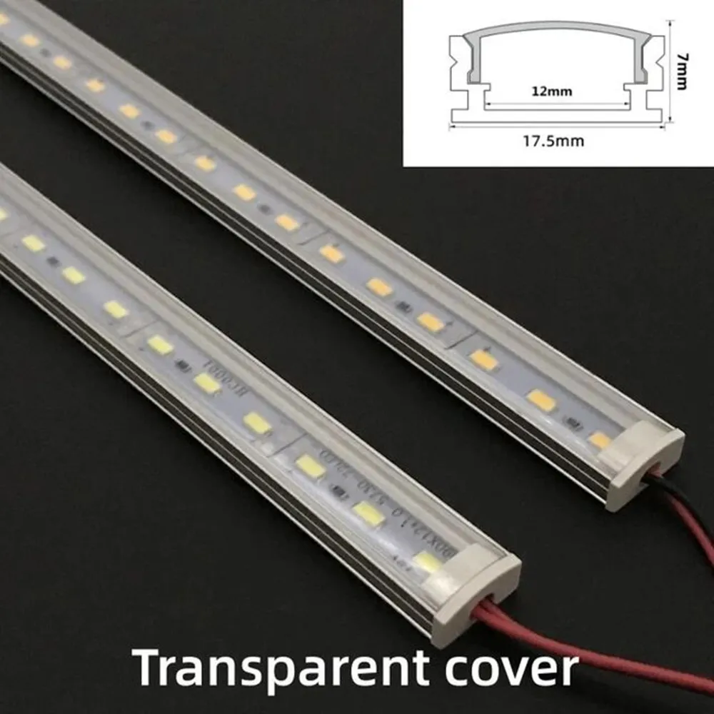 1-10 PZ Striscia rigida LED DC12V 50CM 20 pollici SMD5730 36 LED Striscia rigida a canale in alluminio LED piatto a forma di U/V per illuminazione interna