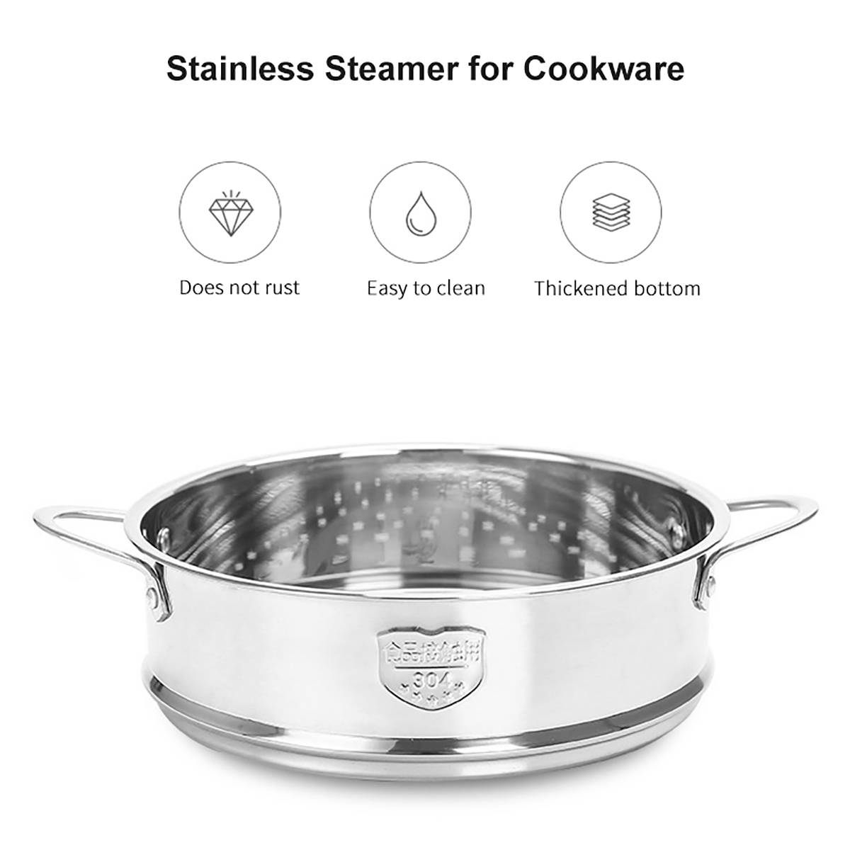 20cm Thickening Food Steam Rack Stainless Steel Steamer with Double Ear for Soup Pot Milk Pot Kitchen Tools