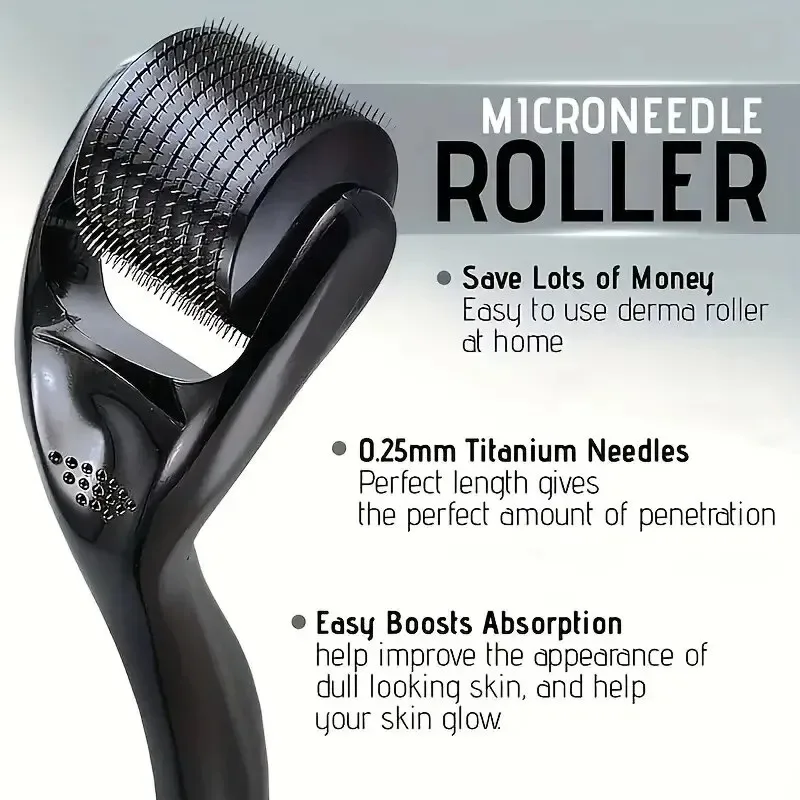 540 Microneedling Tool for Body Hair Growth Skin Roller for Skin Whiskers 0.2/ 0.25/ 0.3mm Needles Micro Facial Roller Tool
