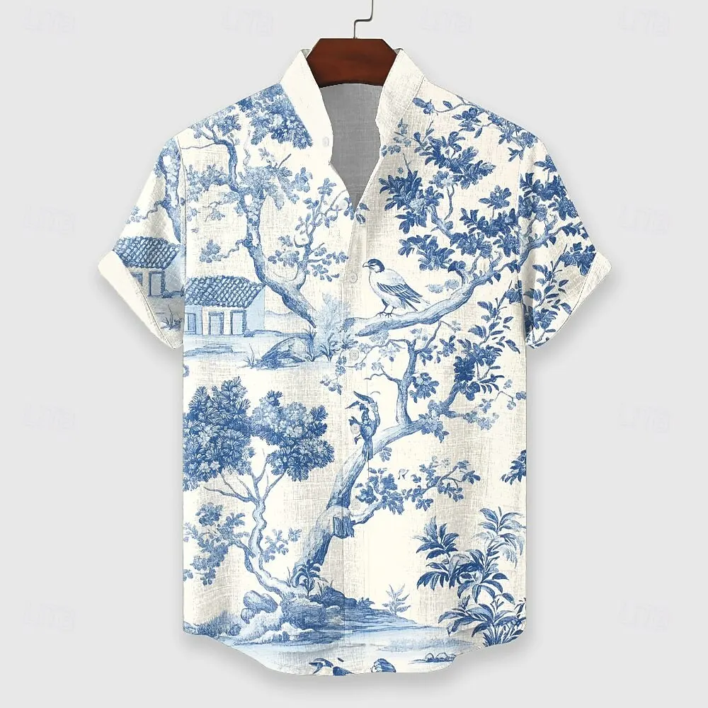 Camisa hawaiana informal suave y cómoda con botones y cuello en V de verano para hombre Color sólido blanco negro
