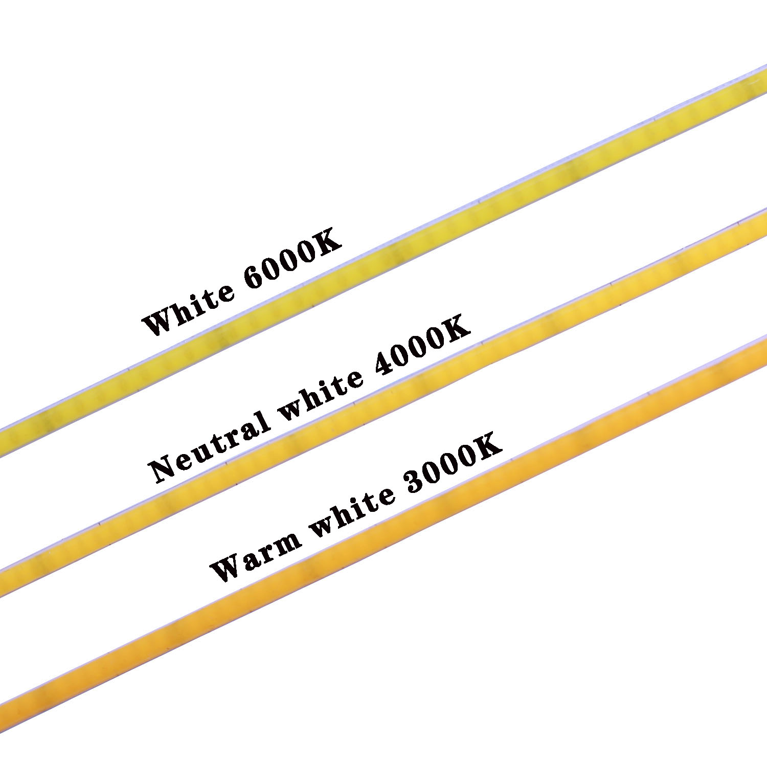 5 m FCOB-LED-Streifen, lineares Klebeband, 12 V/24 V, dimmbar, 3 mm, 5 mm, 8 mm, 10 mm, weiß, warm, neuralweiß, 4000 K, Farbe für Heimdekoration