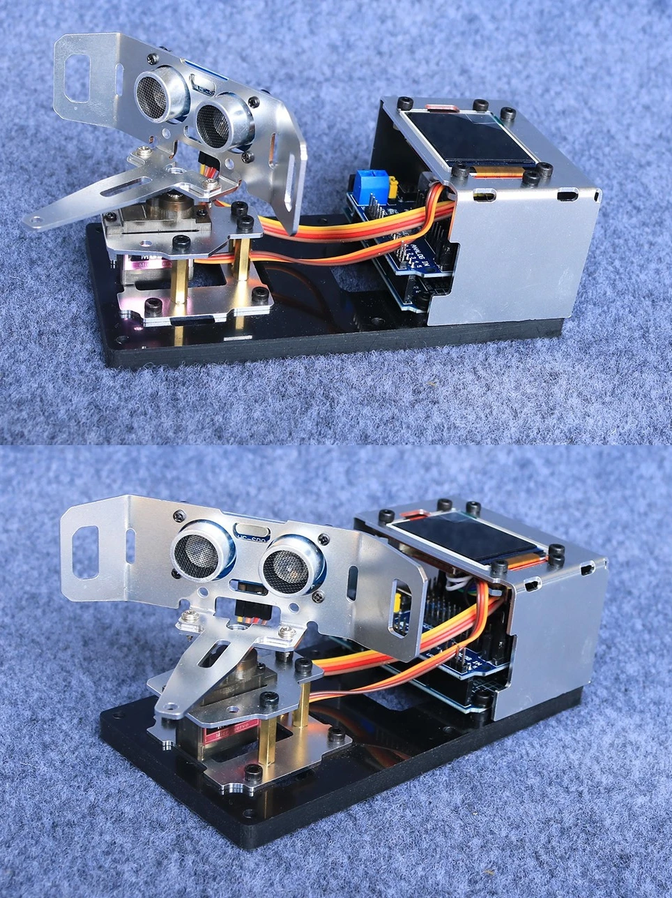 Ultrasonic Radar Detector Robô para Arduino, NANO, Starter Kit Programável, Mg90, 1.8 "Tela