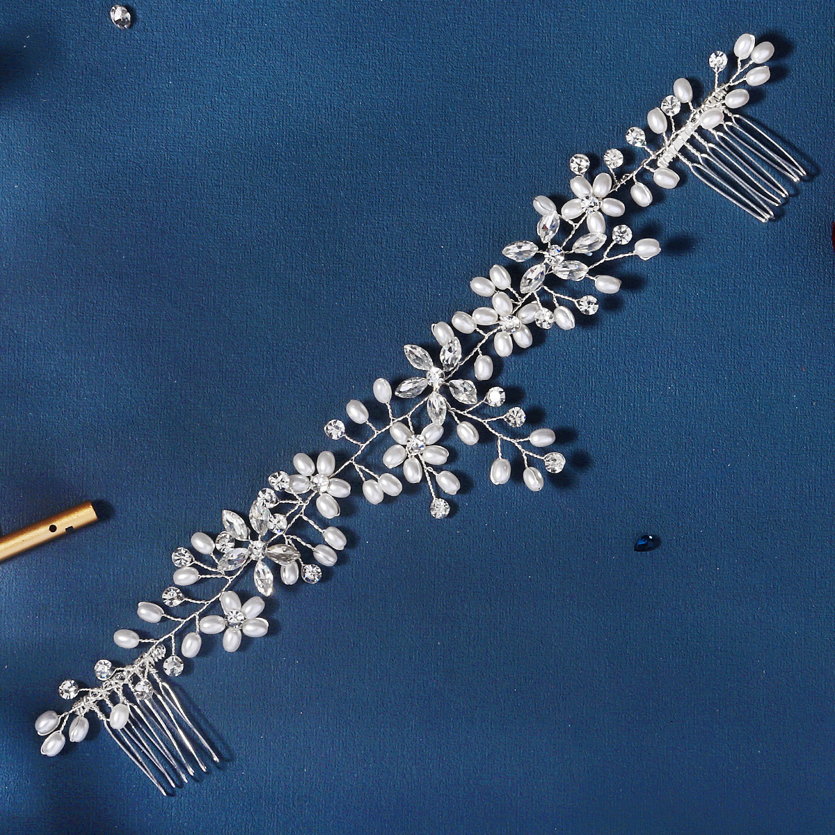 1 STKS Parels & Steentjes Mode Haar Sieraden Bloemen Bruids Bruiloft Haarbanden Party Haaraccessoires Voor Vrouwen