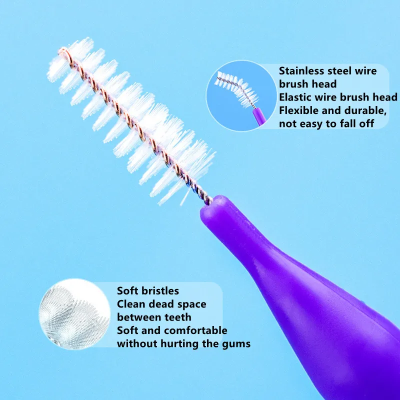 32 Chiếc 0.4-1.0Mm Nha Khoa Mỏng Mềm Mại Bàn Chải Kẽ Răng Vệ Sinh Răng Miệng Chăm Sóc Răng Chỉnh Nha Đầu Bàn Chải Kẽ Răng vệ Sinh
