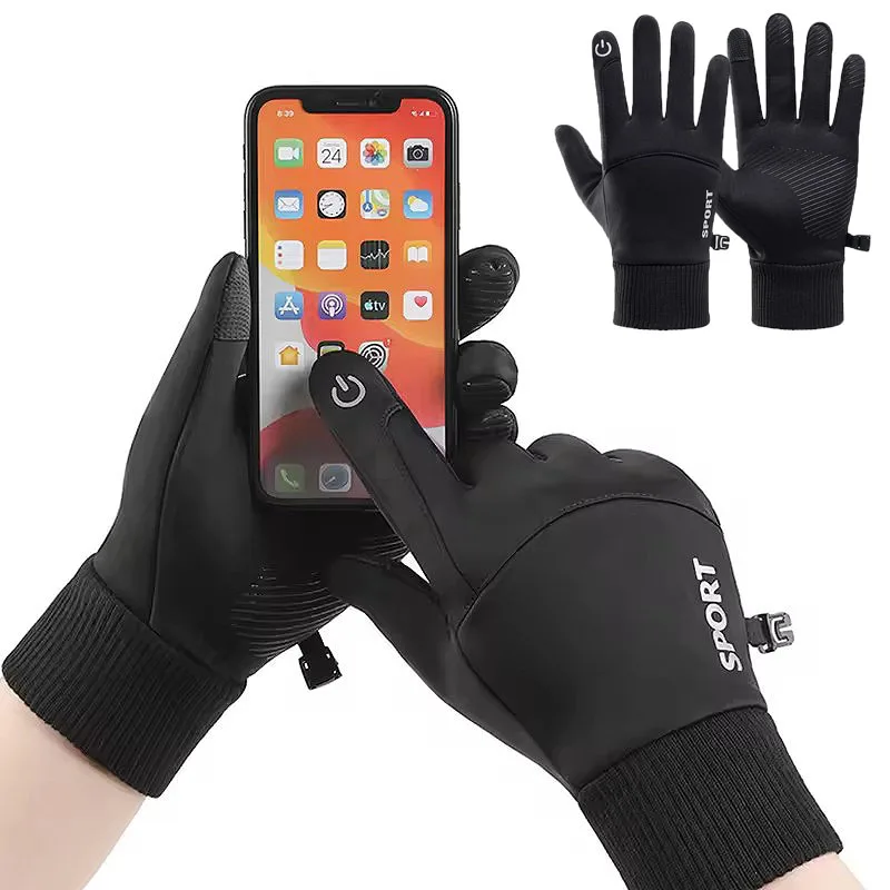 Men's Winter Driving Touch Screen Gloves Warm and Wear Resistant Gloves Women's Outdoor Sports Anti Slip and Waterproof Gloves