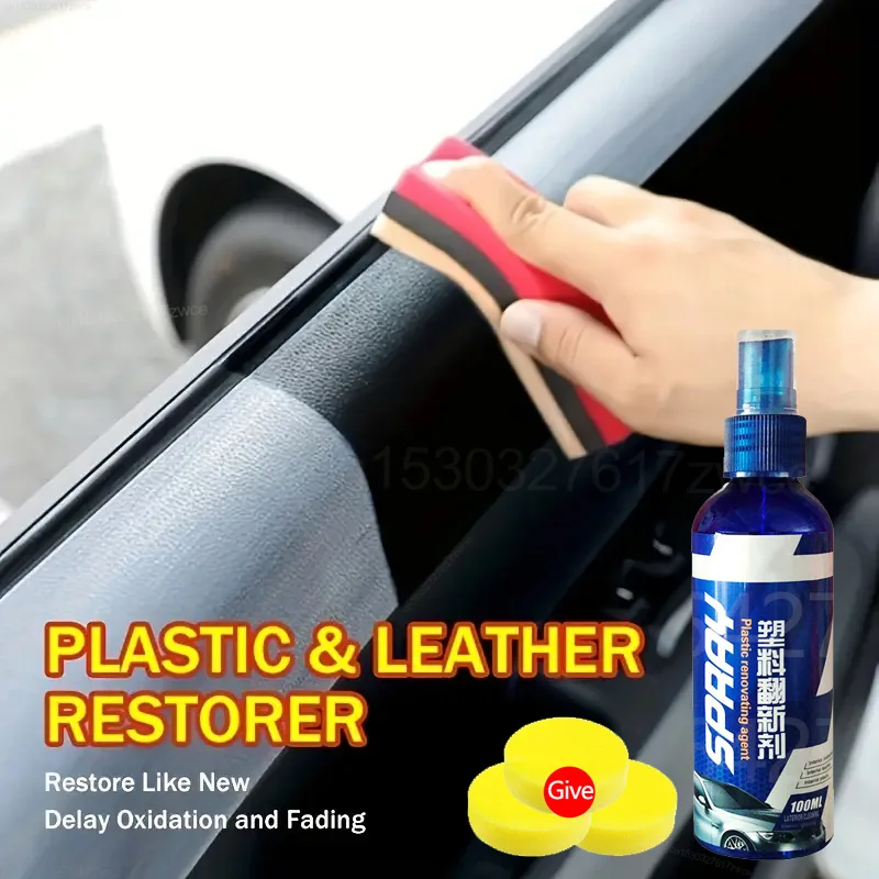 Agente de recubrimiento restaurador de plástico para coche, reparación Exterior de goma y plástico, agente de restauración de actualización limpia, brillo negro, sello brillante