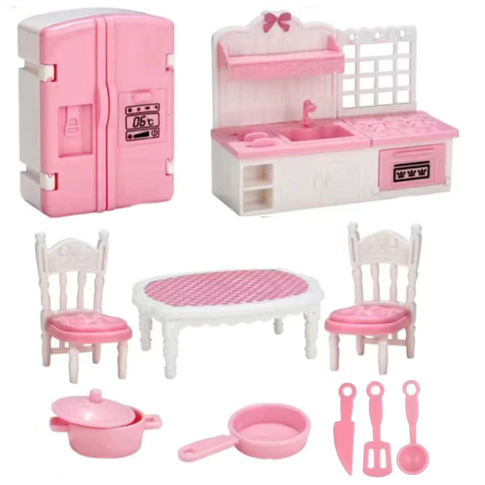 1:12 Casa delle bambole Camion dei gelati Lettino Simulazione Scena in miniatura Display Dessert Auto Letto a castello Bagno Cucina Giocattolo per ragazza