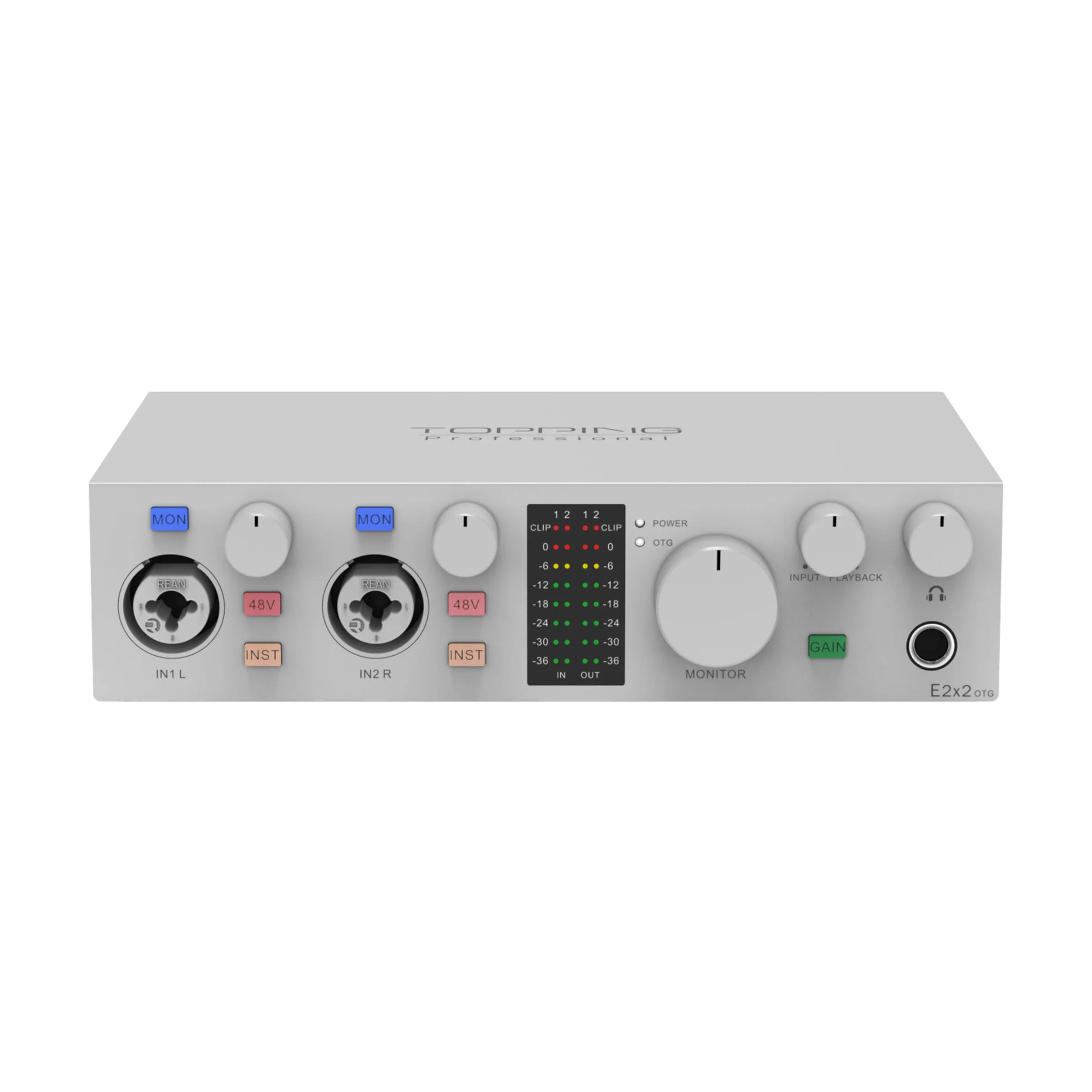 NEW TOPPING E2x2 OTG Professional audio interface 2 in 2 out sound card 8 DAW and 6 LoopBack channels SPDIF output expansion