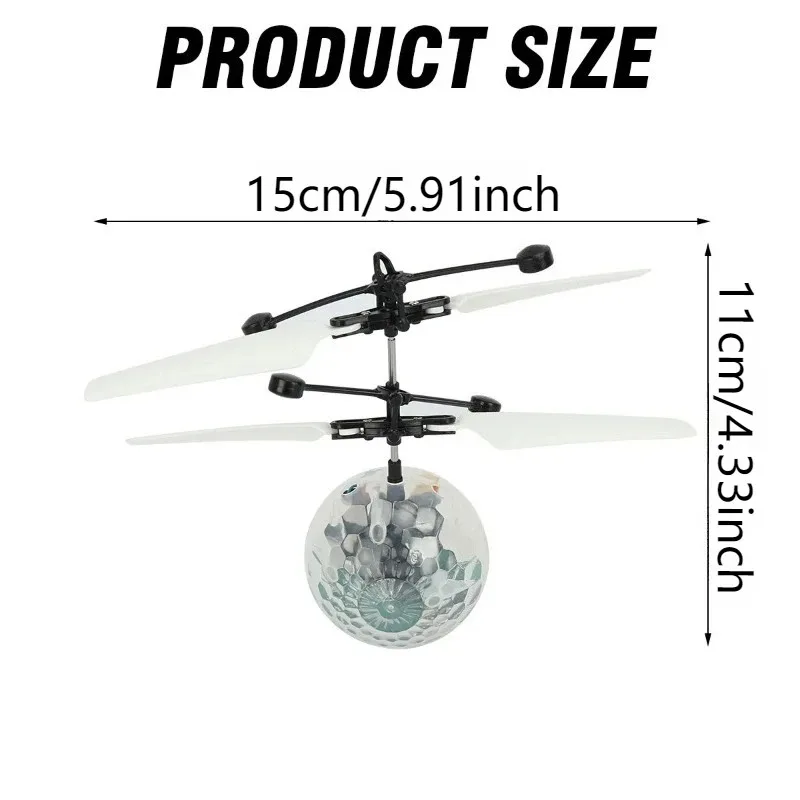 Bola voadora com sensor colorido, brinquedo novo e exclusivo, bola de cristal suspensa com luz led, bola voadora com controle de gestos RC, presente de Natal
