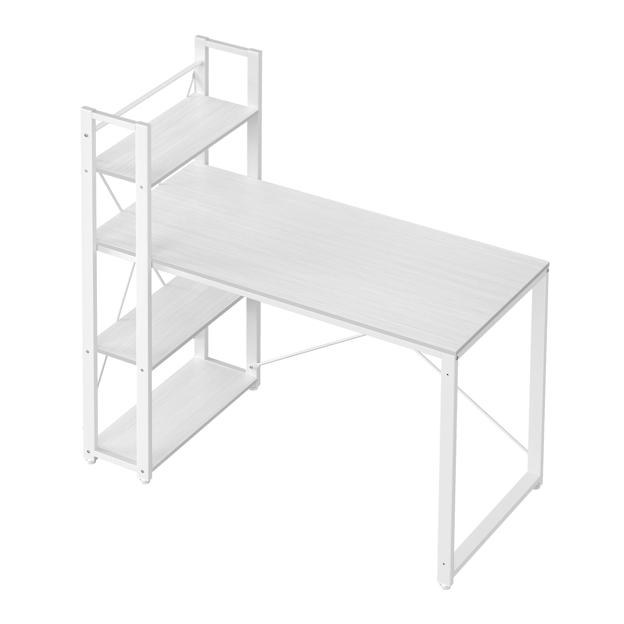 VASAGLE Schreibtisch Computertisch, 120 / 137,2 cm, mit Regalböden rechts oder links