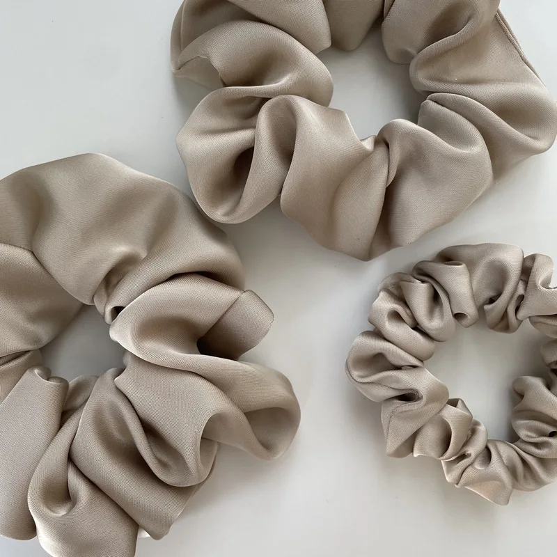 Đầm Oversize Satin Scrunchies Thun Dây Buộc Tóc Nữ Bé Gái Lớn Lụa Tóc Đuôi Ngựa Giá Đỡ Tóc Dây Cao Su Phụ Kiện Tóc