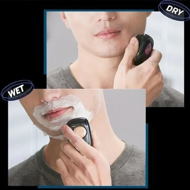เครื่องโกนหนวดไฟฟ้าขนาดเล็ก USB ชาร์จกันน้ําแบบพกพาที่ถอดออกได้เครื่องโกนหนวดเคราผม Trimmer ของขวัญ