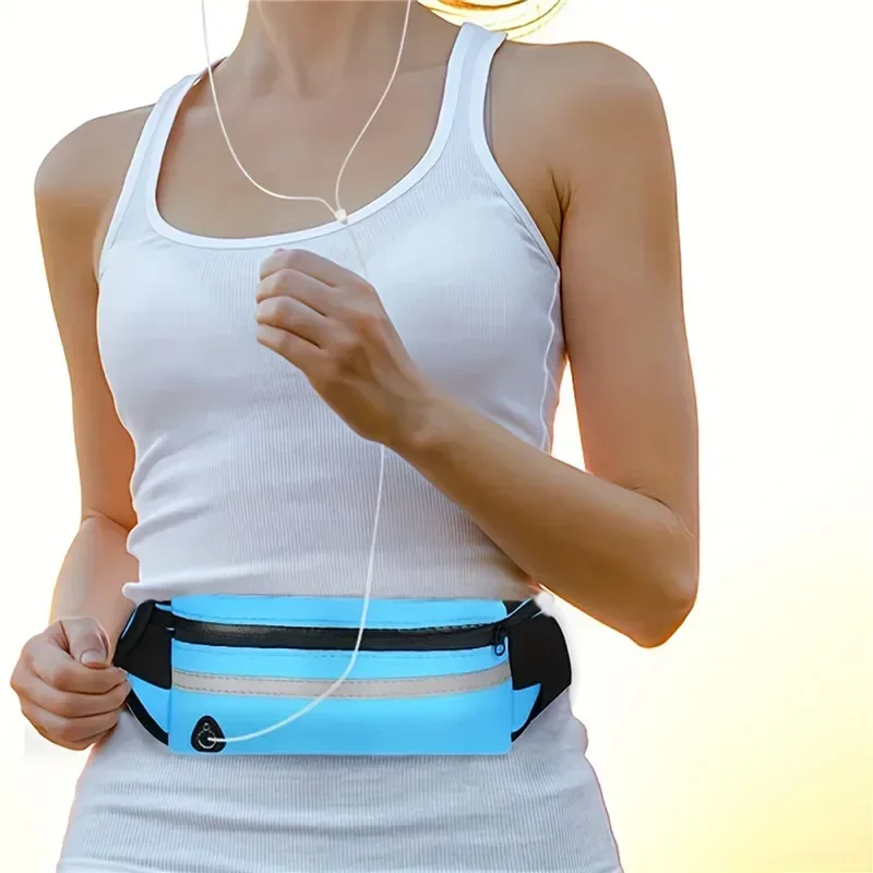 Riñonera deportiva impermeable elástica multifuncional, bolso de cintura portátil para Fitness al aire libre, almacenamiento de artículos pequeños para teléfono, auriculares, bolsas para tarjetas