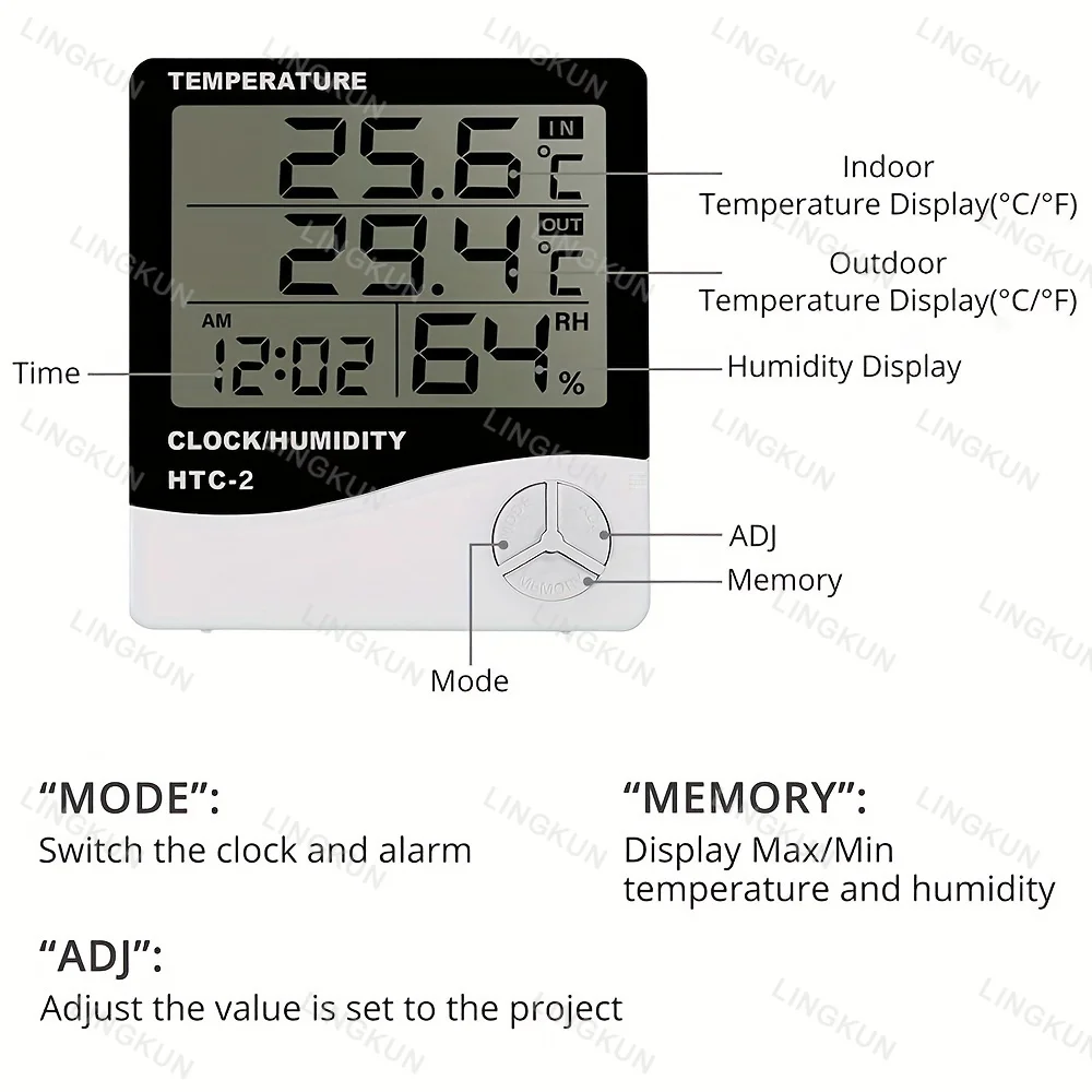 Termómetro Digital LCD, higrómetro para interiores, medidor electrónico de temperatura y humedad, Sensor, estación meteorológica para el hogar