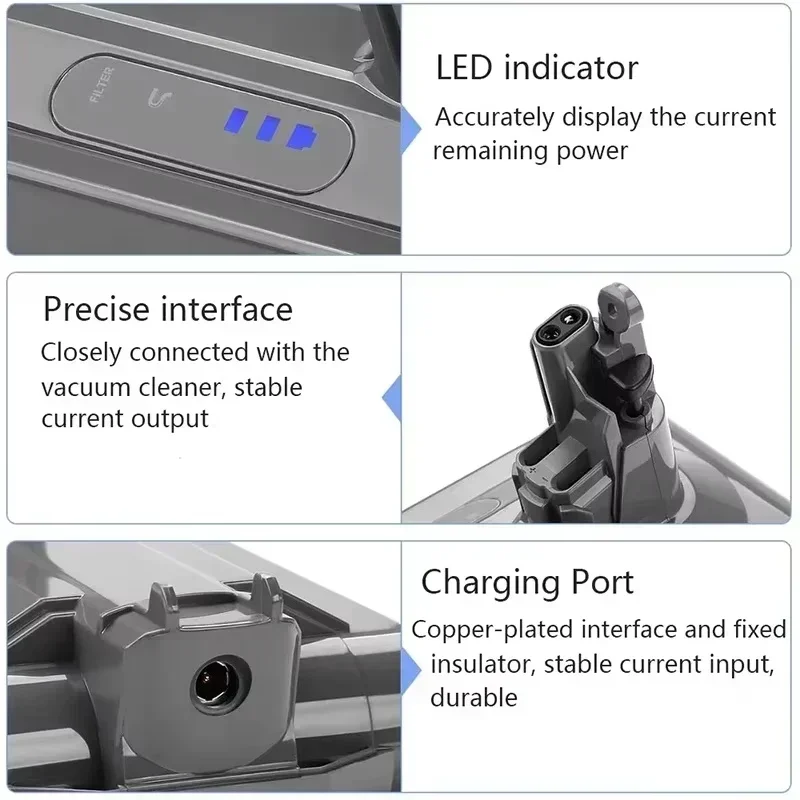 Для Dyson V10 Battery V10 Animal Absolute Fluffy Беспроводной пылесос НОВЫЙ 25,2 В 6000 мАч-12800 мАч DYSON V10 Battery