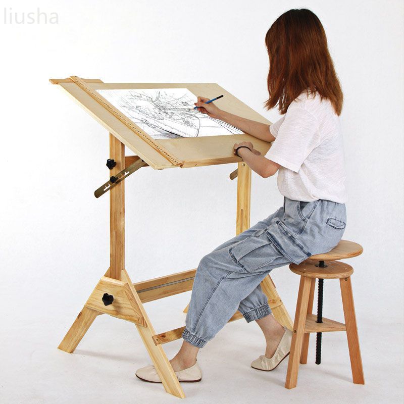 木製の書斎の描画,オフィス,エンジニアリング,テーブルのイーゼル絵画,建築プレート,芸術のスケッチテーブル