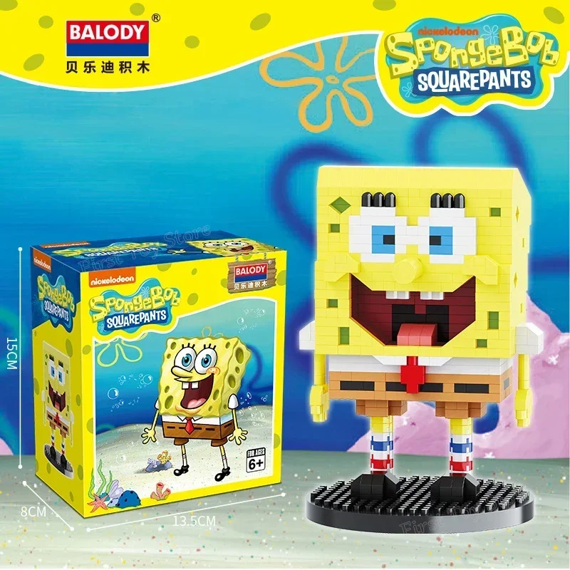 Spongebob Building Blocks Krusty Krab ร้านอาหารบ้านสับปะรด Squidward ห้องฉาก Patrick Star รูปของเล่นเด็กของขวัญ
