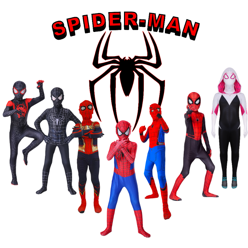 Disfraz de SpiderMan para chico y adulto, traje de Cosplay de Miles Morales, Spider-Man, Halloween, Carnaval, superhéroe, mono Zentai de cuerpo completo