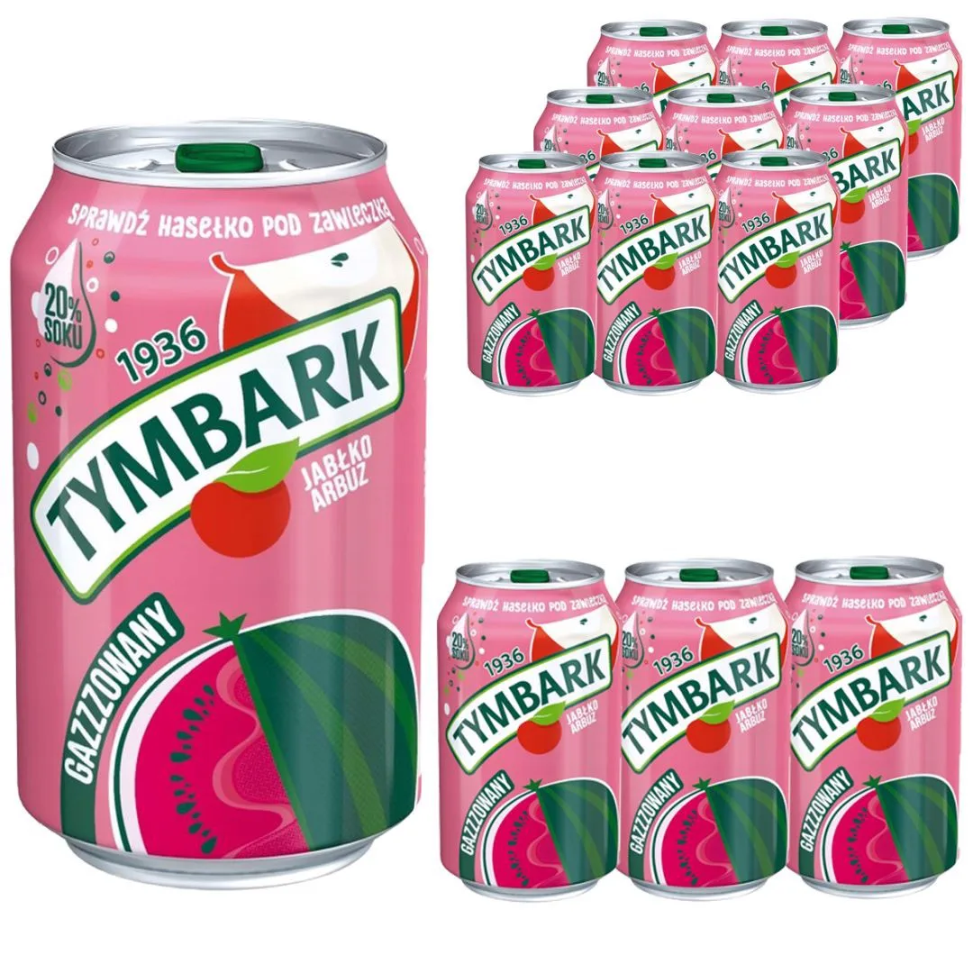 Tymbark Napój gazowany jabłko arbuz 330 ml x12 sztuk