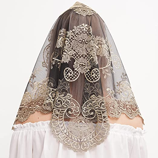 Spanish Style Lace Mantilla Women Head Covering Catholic Veil Wedding Veil
