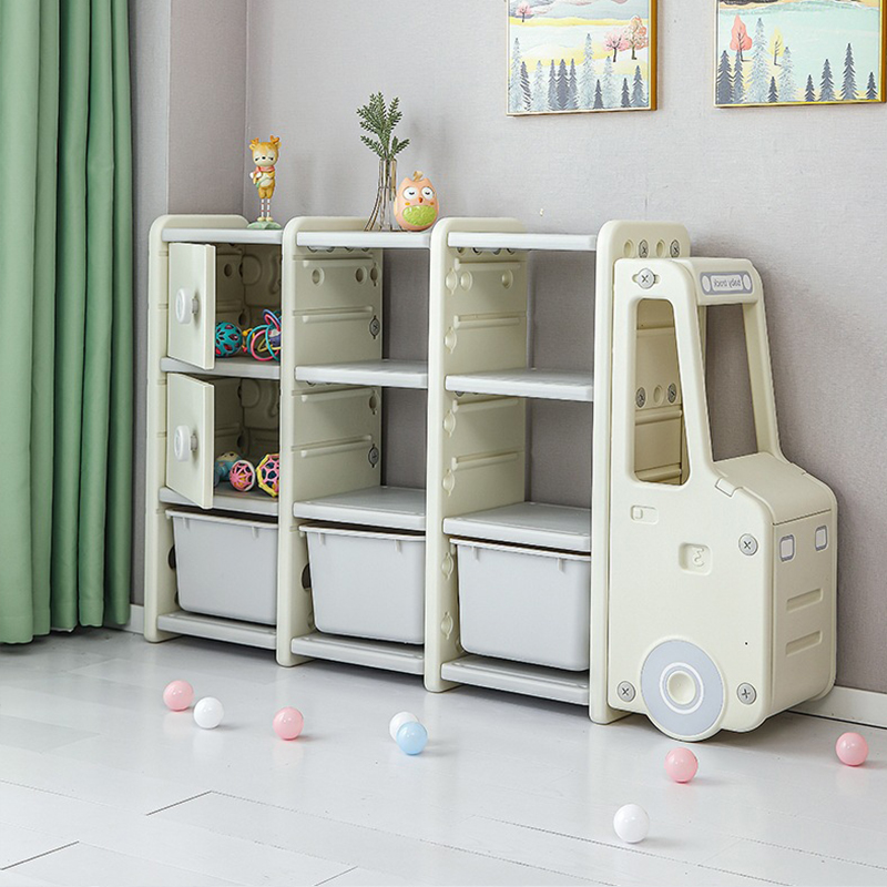 High quality solid children's toy shelf children's baby storage wardrobe cabinet car modeling locker shelf