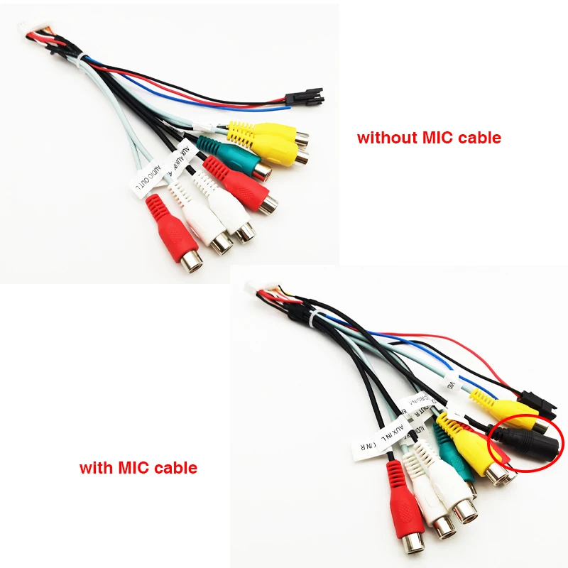 Cable de audio RCA de 20 pines, con salida de subwoofer, vídeo CVBS, entrada auxiliar, control de amplificador, conector de ventilador, conector de micrófono, para Android de coche de 16 pines