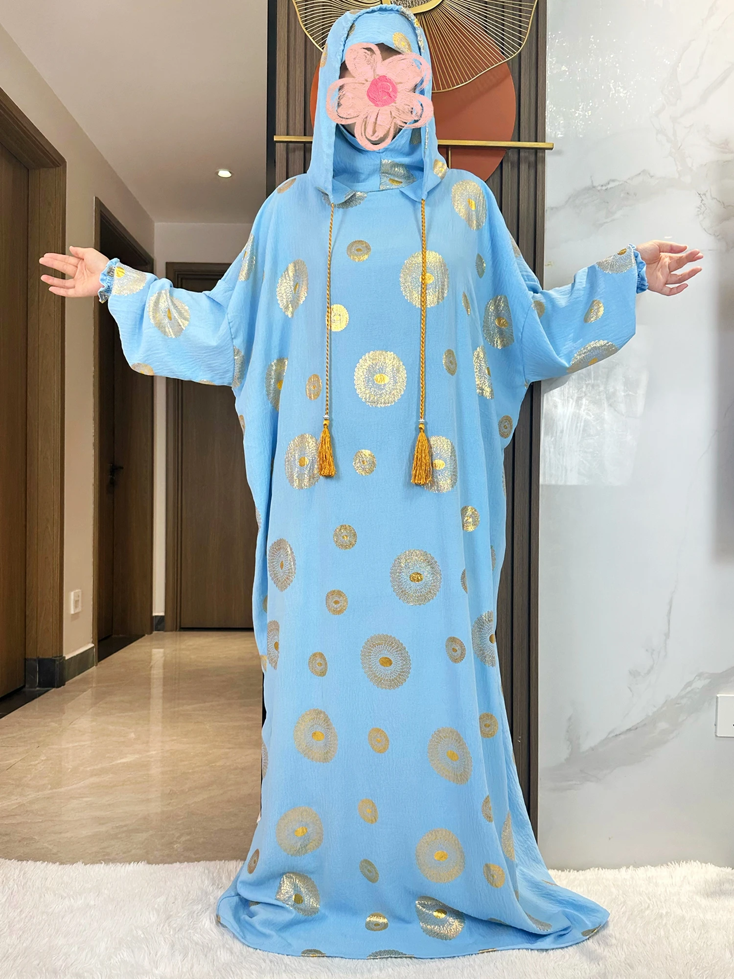 イスラム教徒の女性のための光沢のある綿のドレス,ラマダンのカフタン,アバヤ,ドバイ,七面鳥,イスラムの祈りの服,2つの帽子,新しい