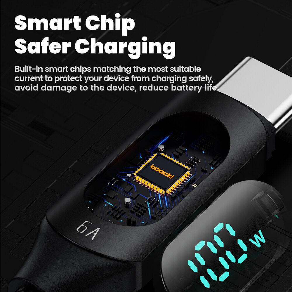 Toocki 100 ワット USB タイプ C ケーブル Huawei 社の名誉 Xiaomi サムスンスーパー充電高速充電 USB C 充電器データケーブルワイヤーコード 1 メートル 2 メートル