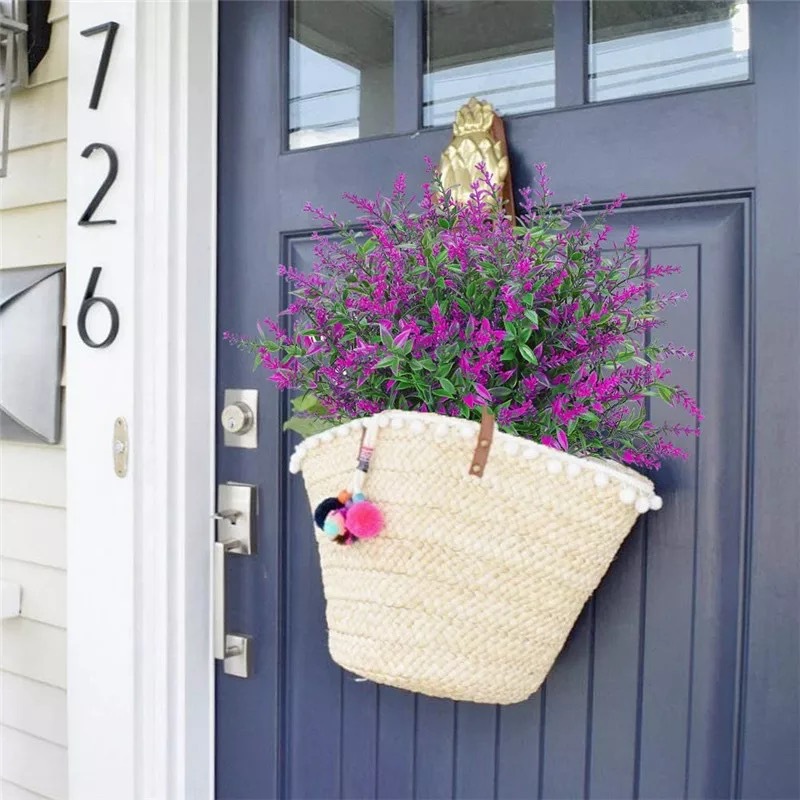 Flor Artificial de plástico de lavanda, planta falsa para boda, hogar, decoración de jardín, ramo de novia, ajuste de mesa, suministros para el hogar
