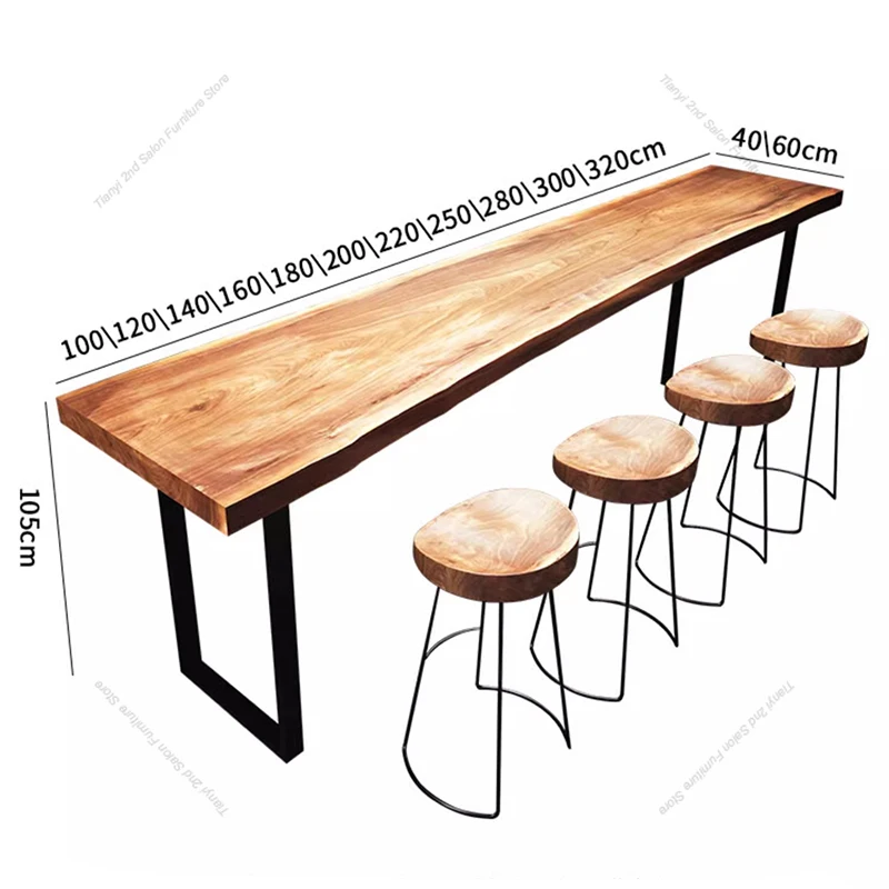 Nordic Originality Bar Table Solid Wood Designers Balcony Wall Advanced Bar Table Saloon Coffee Tavern Furniture Mesa Alta FYBT
