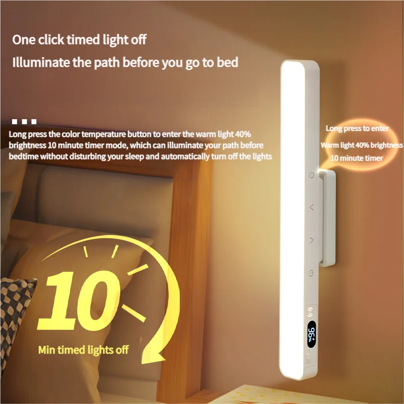 Touch Table Lamp Magnetic Desk Lamp Bulit-in Rechargeable Battery for Reading Cabinet Mirror Bedside Rechargeable Night Lights