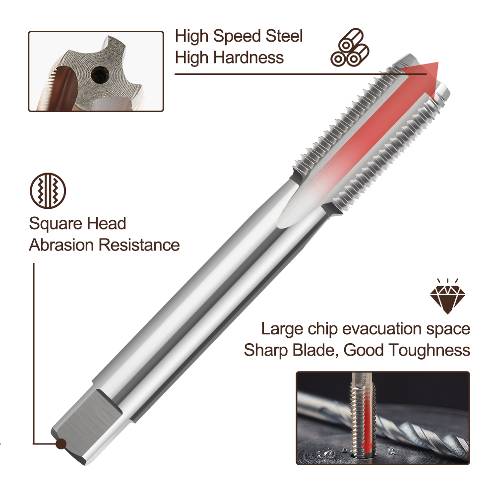 2 шт. левый набор метчиков и матриц из быстрорежущей стали, метчик с метрической резьбой, дрель M3/M6/M8/M10/M12/M14/M16/M18/M20