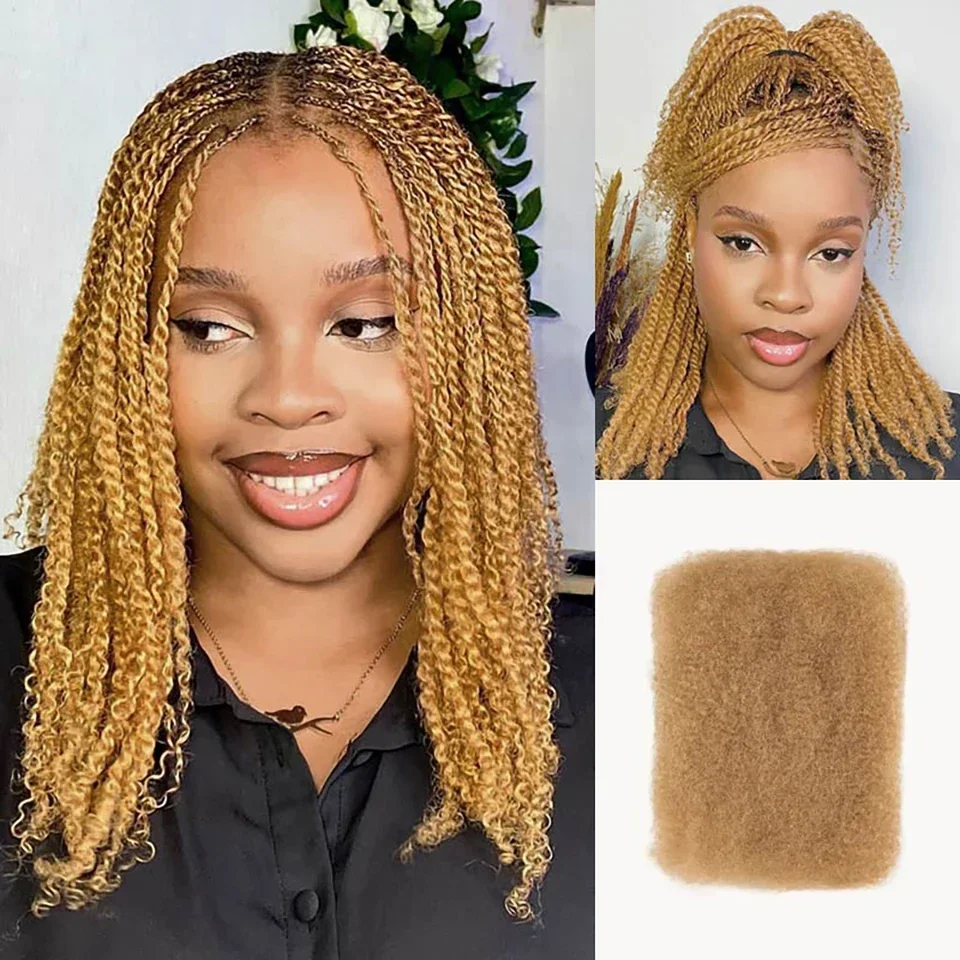 Peruanisches Bulk-Haar ohne Aufsatz afro verworrenes lockiges menschliches Haar Bulk Queen Virgin Remy Dread lock #27 #30 braune Zöpfe Haar