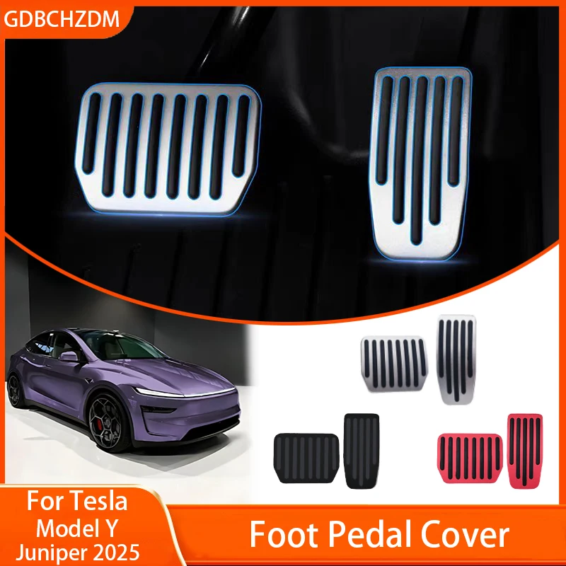 Voor Tesla Model Y Juniper 2025 Upgrade Voetpedaal Pads antislip Gaspedaal Remsteun Prestaties Aluminium Matten Accessoires