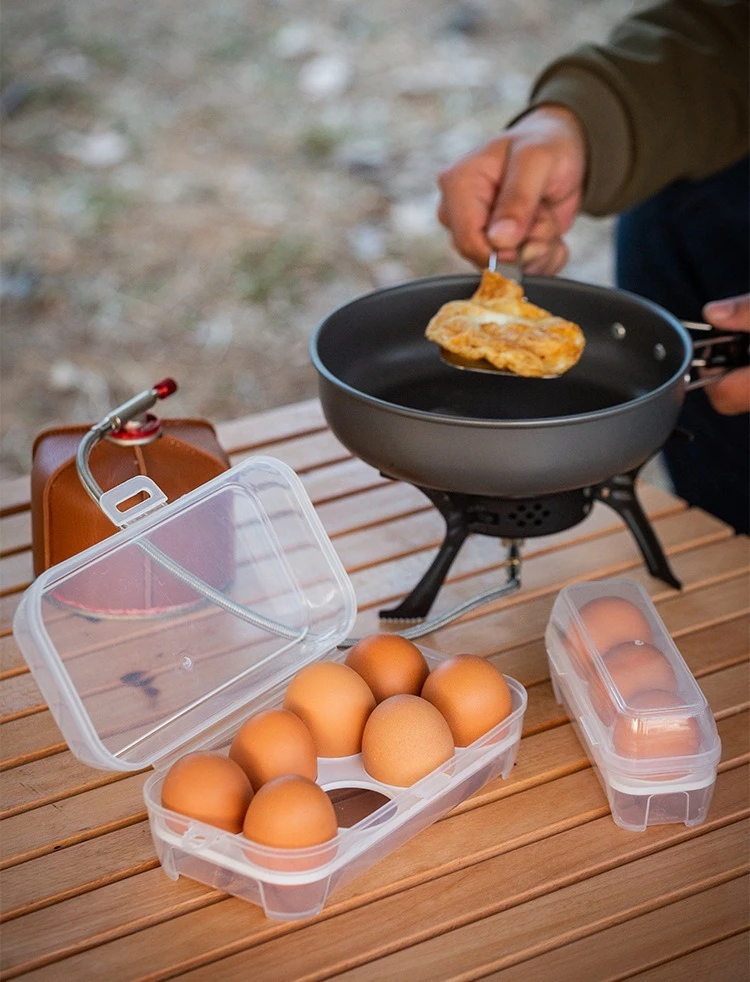 Scatola portauova portatile Contenitore da cucina trasparente Custodia organizer per picnic da campeggio all'aperto Portauova 3/4/8 griglie