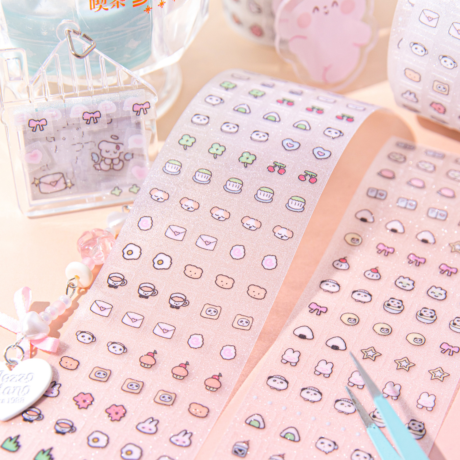 นายกระดาษ 4 สไตล์ 1 ม้วน/แพ็คน่ารัก serial series แฟลชฟิล์มเทป PET สําหรับ DIY คู่มือเคสโทรศัพท์ถ้วยแก้วตกแต่ง