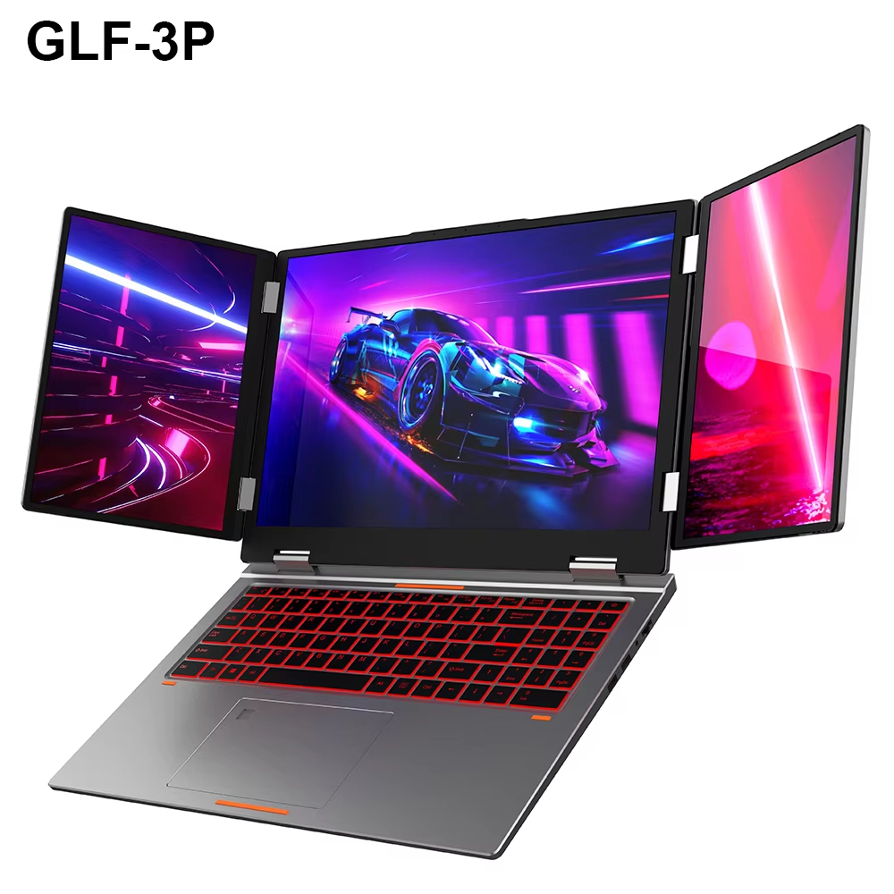 НОВЫЙ игровой ноутбук с тройным экраном, 16 + 10,5 + 10,5 дюймов, Intel Core i7 1260P, 64 ГБ ОЗУ, 2 ТБ, бизнес-компьютер, RJ45, отпечаток пальца + лицо