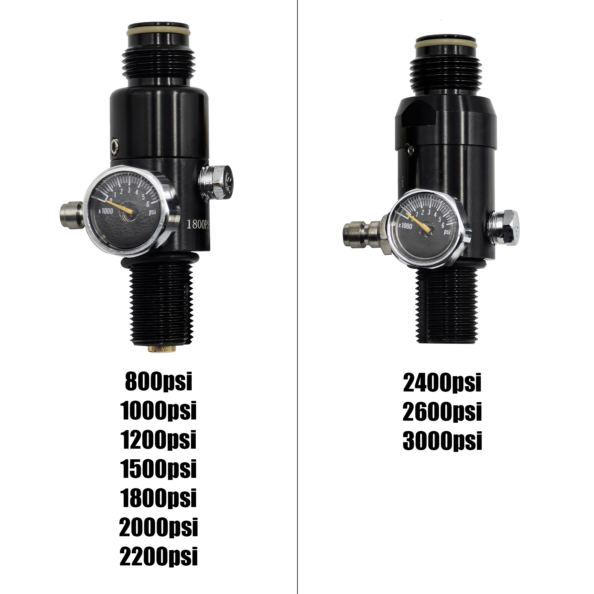 HPA 4500psi cylindre réservoir d'air régulateur vanne sortie 800psi à 3000psi filetage M18 * 1.5 ou 5/8-18UNF plongée escalade