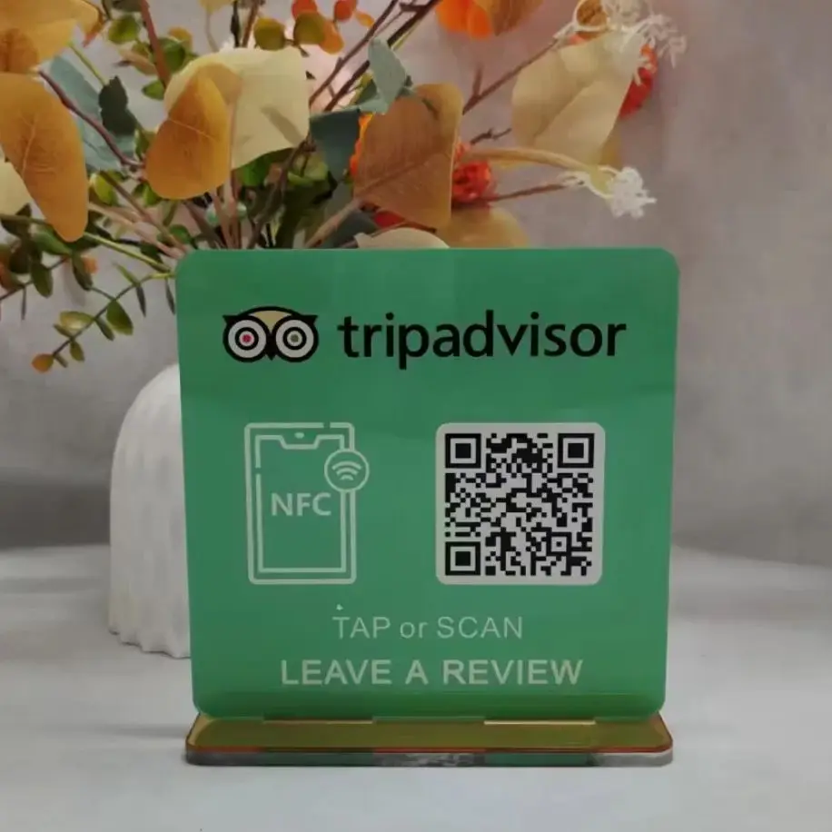 Custom Google Review Sign with NFC Scan code Acrylic Social Media Signs For Your Business Retail Store Decors