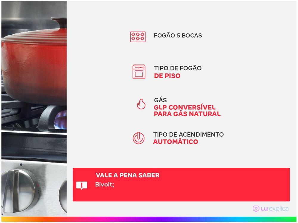 Fogão 5 Bocas Esmaltec Ágata Branco - Bivolt