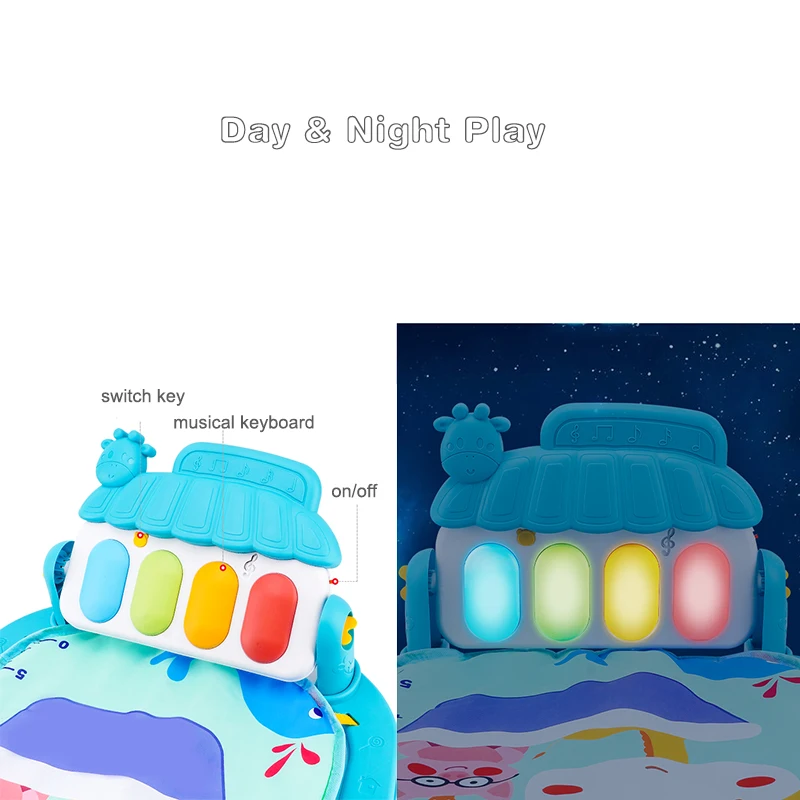 Musical bebê atividade ginásio rack jogar esteira criança quebra-cabeça tapete teclado de piano infantil playmat rastejando jogo almofada brinquedo do bebê presente