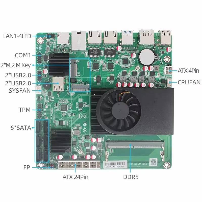Neues 1*10G 2*i226-V 2,5G 3LAN 10G NAS Motherboard Intel i3-N305 N150 6-Bay 2*NVMe 6*SATA3.0 1*DDR5 Firewall Router ITX Mainboard