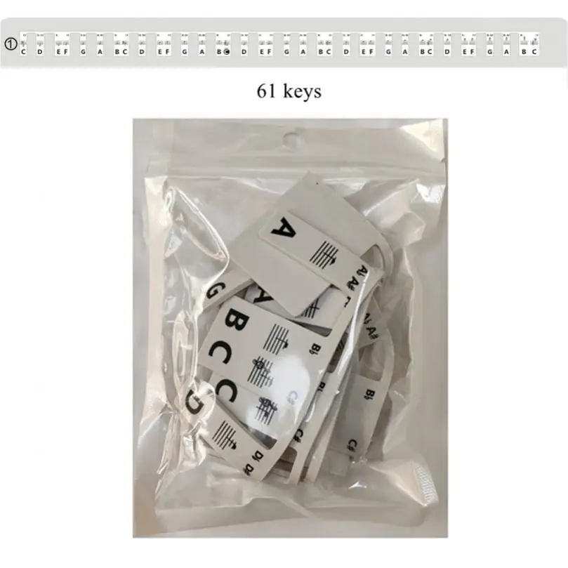 61 88 Keys Piano Keyboard Note Labels Marker Free Paste Overlay Silicone Strips Piano Guide for Beginners Kids Practice Sticker